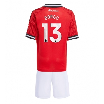 Billige Fotballdrakt Manchester United Patrick Dorgu #13 Replika Hjemmedraktsett Barn 2025-26 Kortermet (med bukser)